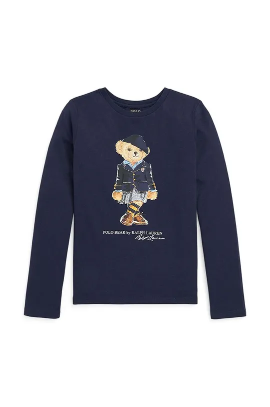 σκούρο μπλε Παιδικό βαμβακερό μακρυμάνικο Polo Ralph Lauren Για κορίτσια
