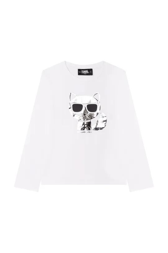 biały Karl Lagerfeld longsleeve dziecięcy Dziewczęcy