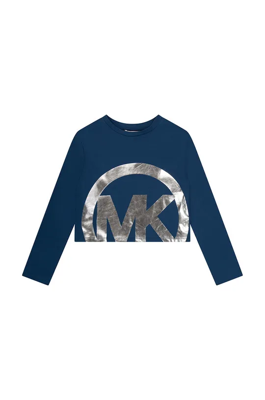 mornarsko modra Otroška bombažna majica z dolgimi rokavi Michael Kors Dekliški