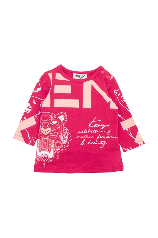 różowy Kenzo Kids longsleeve bawełniany dziecięcy Dziewczęcy