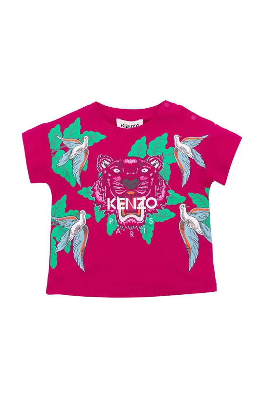 różowy Kenzo Kids t-shirt bawełniany dziecięcy Dziewczęcy