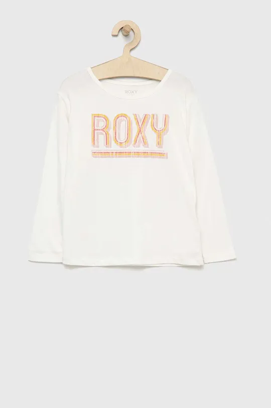 белый Хлопковый детский лонгслив Roxy Для девочек