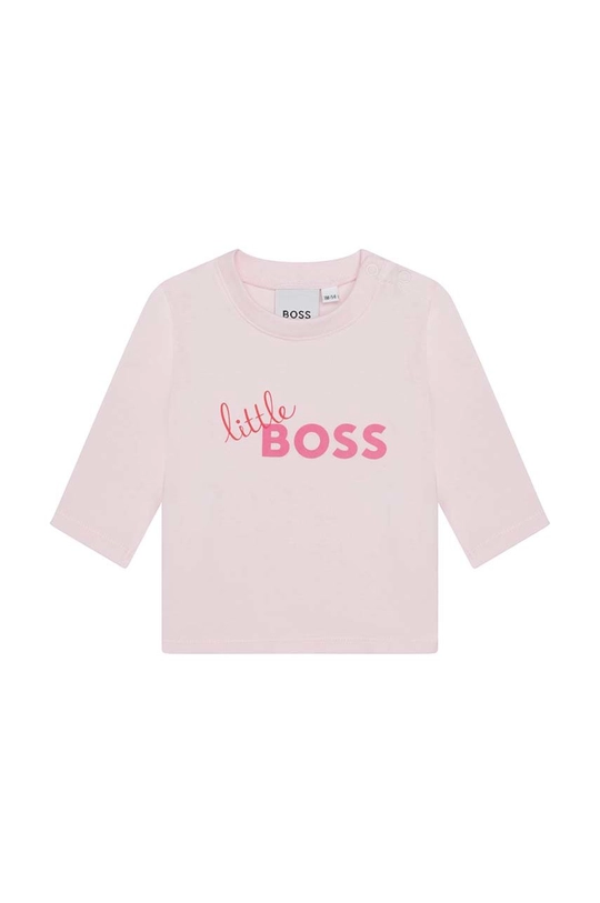 różowy BOSS longsleeve dziecięcy Dziewczęcy