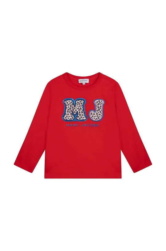 červená Detská bavlnená košeľa s dlhým rukávom Marc Jacobs Dievčenský