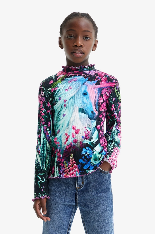 multicolor Desigual longsleeve dziecięcy Dziewczęcy