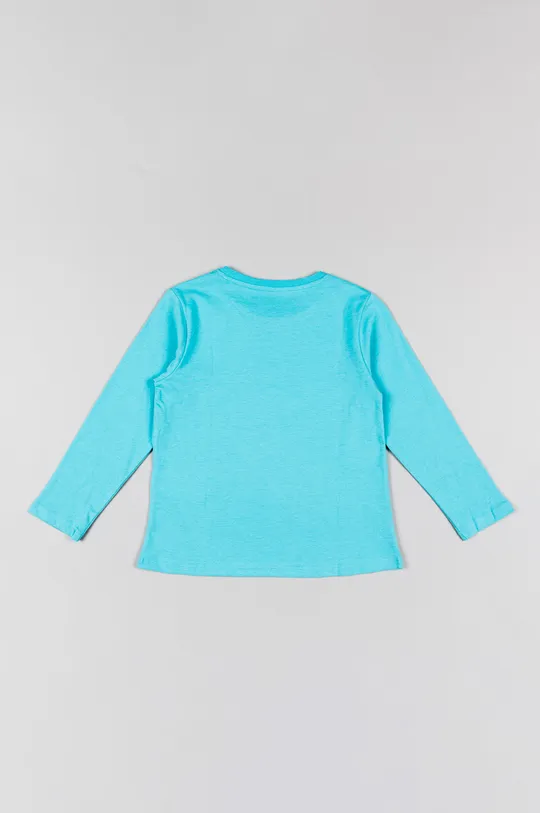 Detská bavlnená košeľa s dlhým rukávom zippy modrá