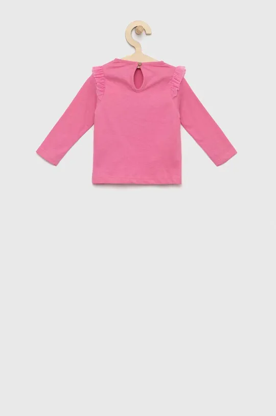 Otroška bombažna majica z dolgimi rokavi zippy roza