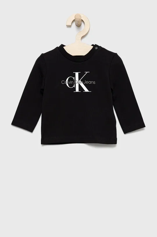 čierna Detské tričko s dlhým rukávom Calvin Klein Jeans Detský