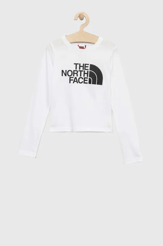 biały The North Face longsleeve bawełniany dziecięcy Dziecięcy