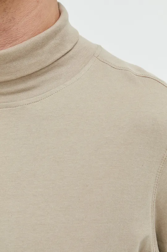 μπεζ Βαμβακερή μπλούζα με μακριά μανίκια Premium by Jack&Jones