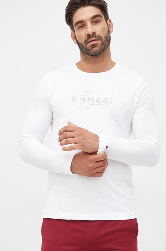 biały Tommy Hilfiger longsleeve bawełniany Męski