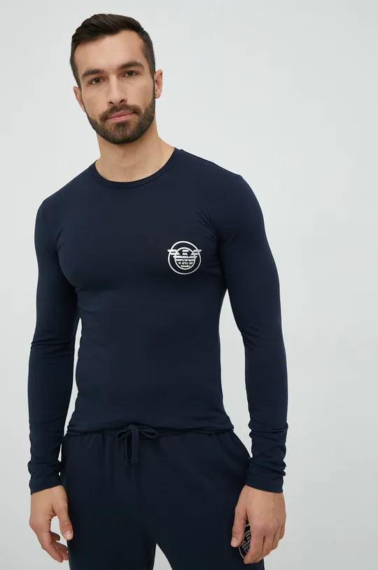 mornarsko modra Majica z dolgimi rokavi lounge Emporio Armani Underwear Moški