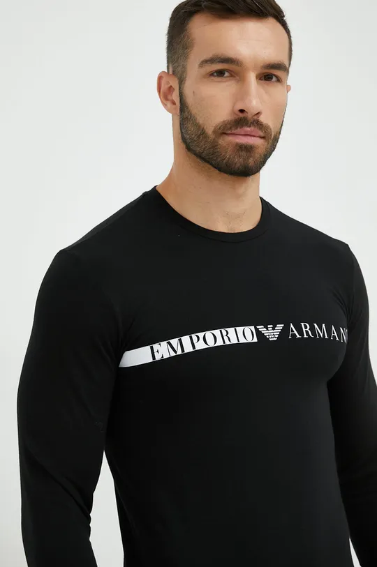 črna Majica z dolgimi rokavi Emporio Armani Underwear Moški
