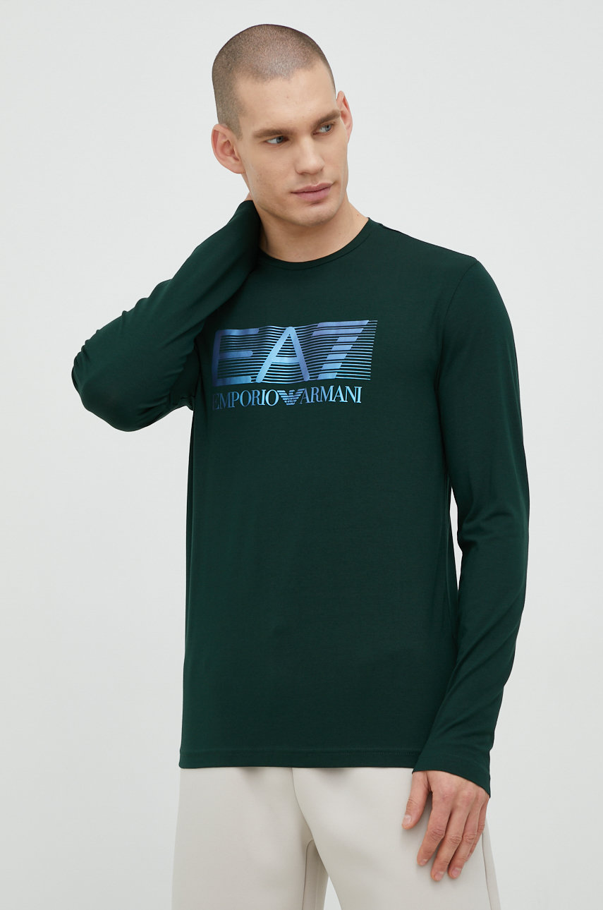 Tričko s dlouhým rukávem EA7 Emporio Armani zelená