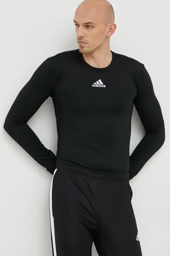 Majica z dolgimi rokavi za vadbo adidas Performance črna