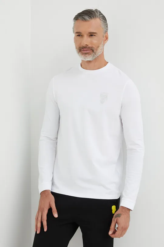 biela Tričko s dlhým rukávom Karl Lagerfeld Pánsky