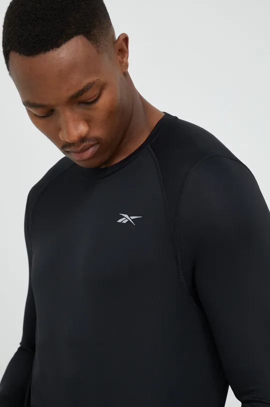 μαύρο Μακρυμάνικο μπλουζάκι για τρέξιμο Reebok