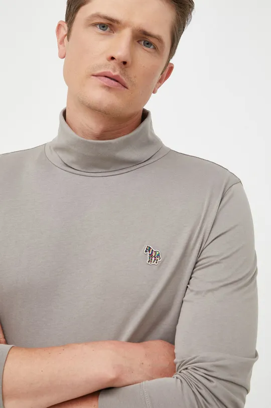sivá Bavlnené tričko s dlhým rukávom PS Paul Smith Pánsky