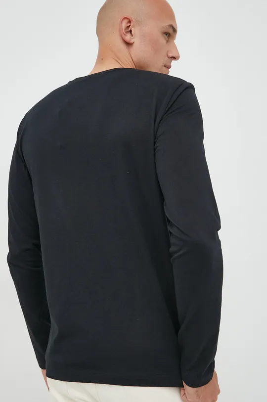μαύρο Βαμβακερή μπλούζα με μακριά μανίκια Gant