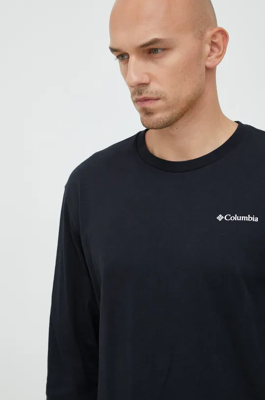 μαύρο Βαμβακερή μπλούζα με μακριά μανίκια Columbia