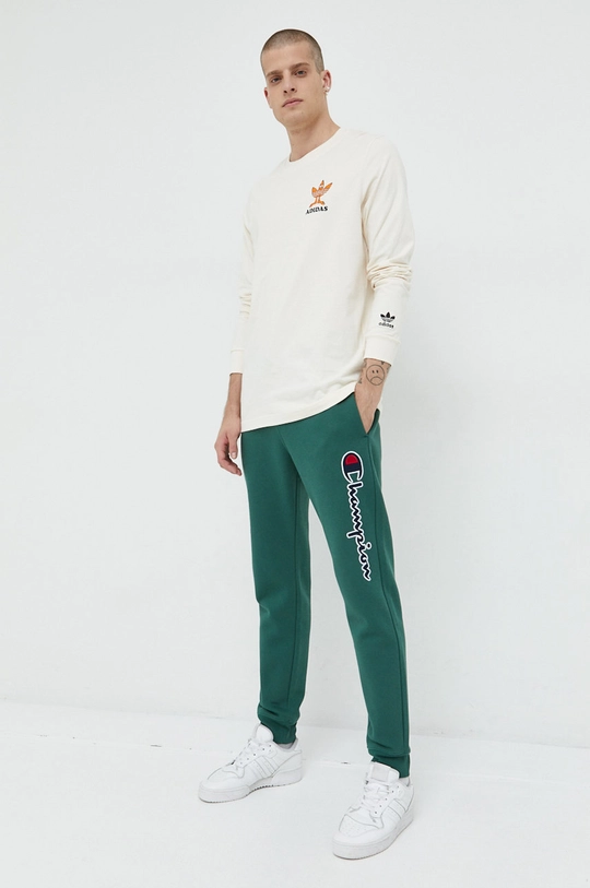 adidas Originals longsleeve bawełniany beżowy