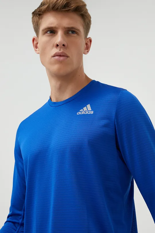 modrá Bežecké tričko s dlhým rukávom adidas Performance Own The Run Pánsky