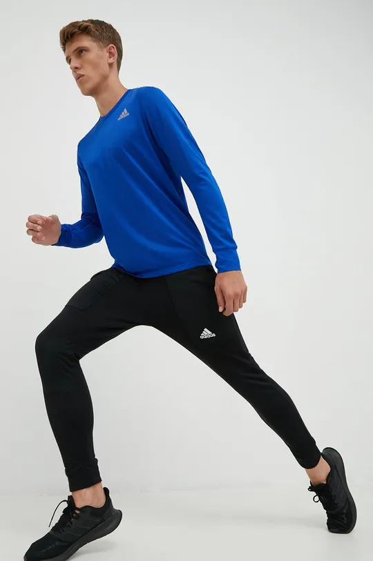 Bežecké tričko s dlhým rukávom adidas Performance Own The Run modrá