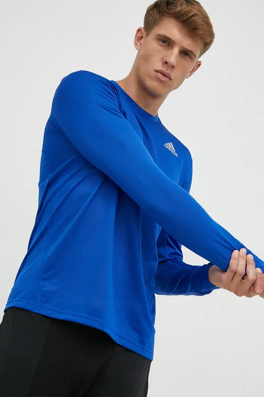 modrá Bežecké tričko s dlhým rukávom adidas Performance Own The Run