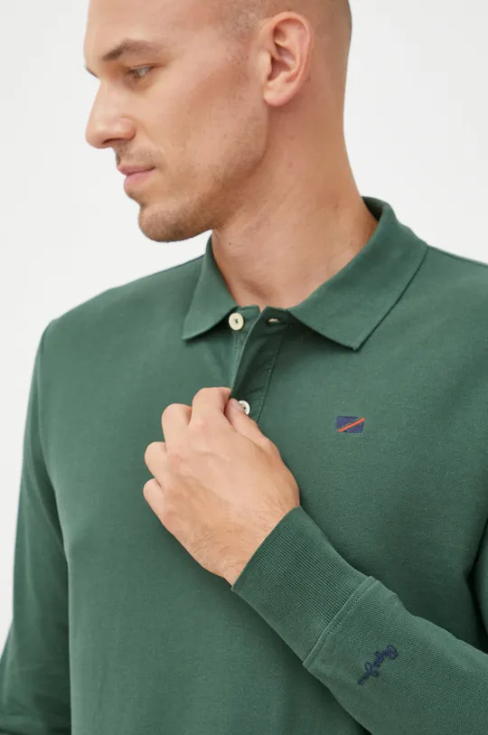 πράσινο Βαμβακερή μπλούζα με μακριά μανίκια Pepe Jeans Ανδρικά