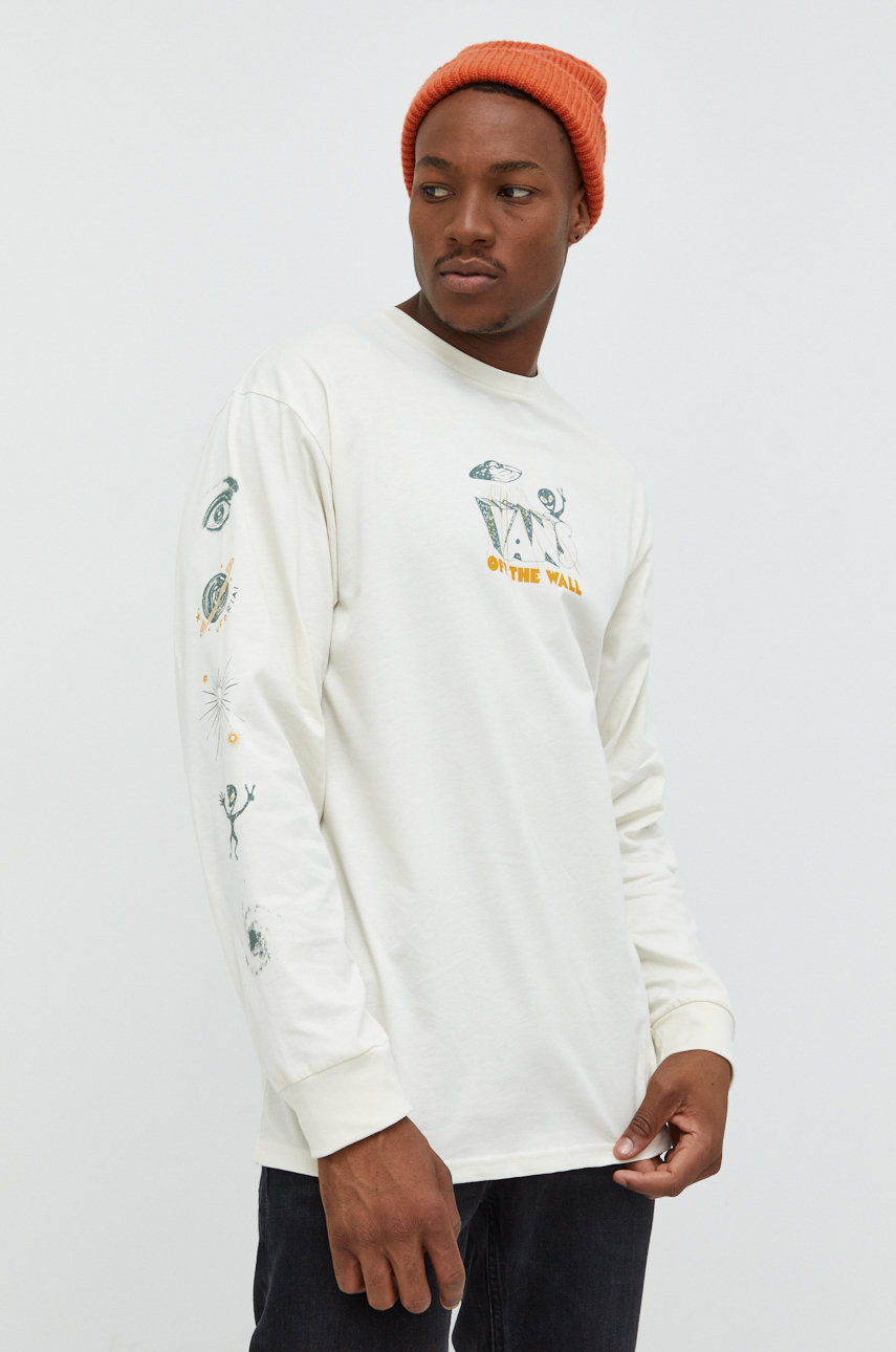 beżowy Vans longsleeve bawełniany