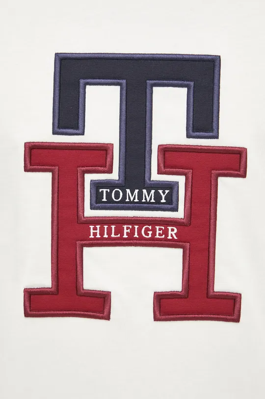 μπεζ Βαμβακερή μπλούζα με μακριά μανίκια Tommy Hilfiger