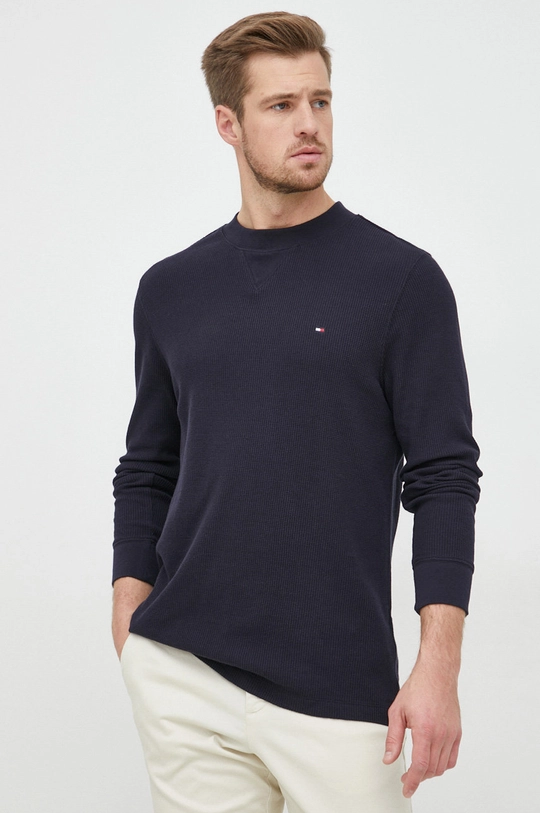 granatowy Tommy Hilfiger longsleeve bawełniany Męski