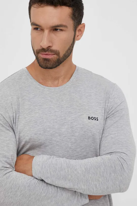 siva Majica z dolgimi rokavi lounge BOSS Moški