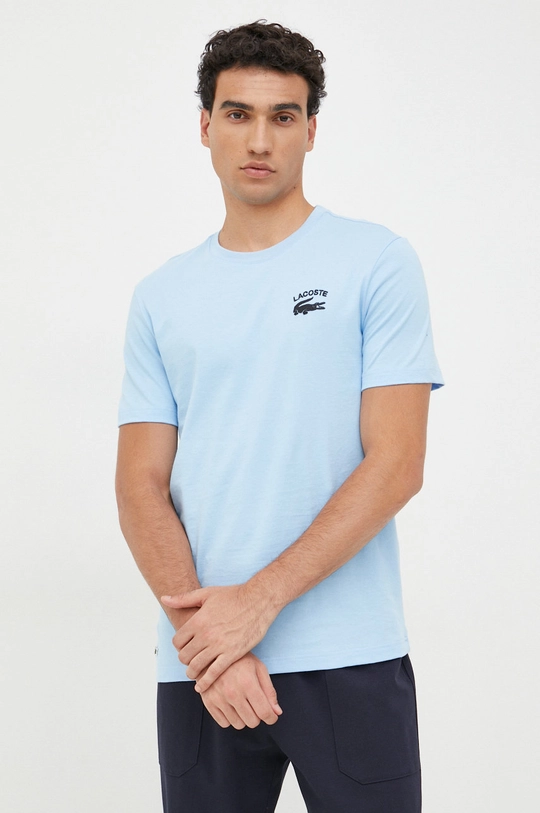 niebieski Lacoste t-shirt bawełniany Męski