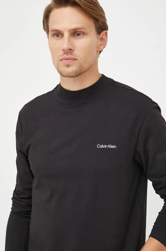 črna Majica z dolgimi rokavi Calvin Klein