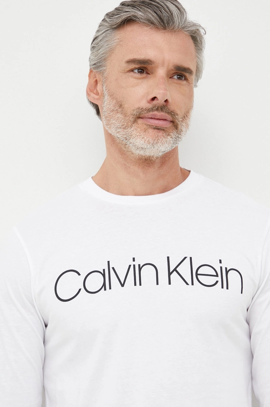 λευκό Βαμβακερή μπλούζα με μακριά μανίκια Calvin Klein Ανδρικά