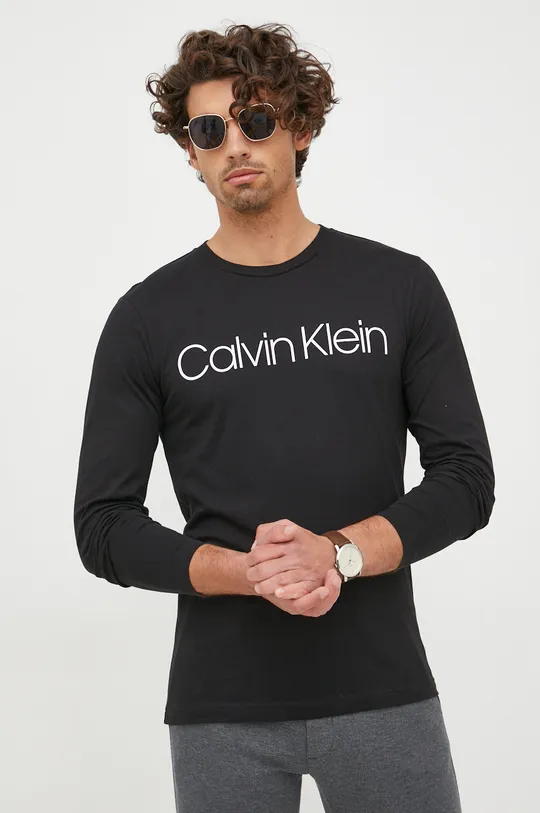 czarny Calvin Klein longsleeve bawełniany Męski