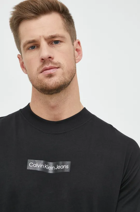 Bombažna majica z dolgimi rokavi Calvin Klein Jeans Moški