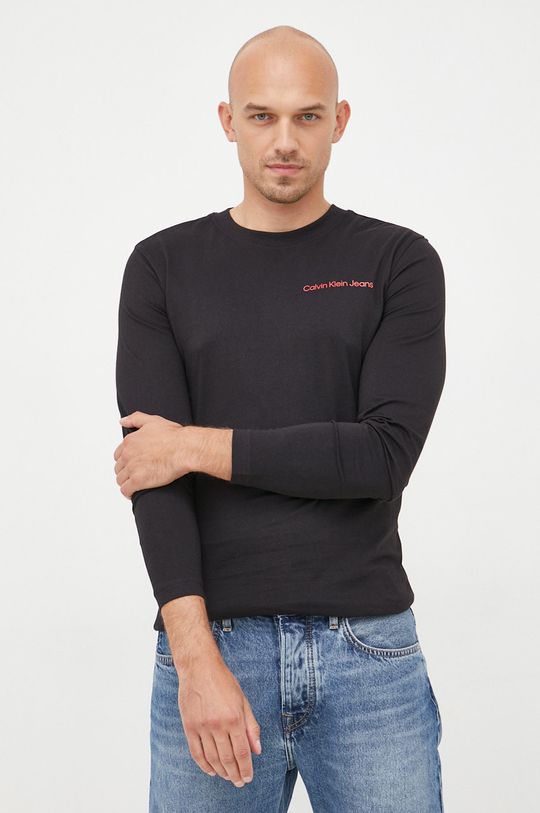 czarny Calvin Klein Jeans longsleeve bawełniany Męski
