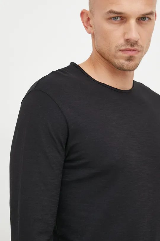 μαύρο Βαμβακερή μπλούζα με μακριά μανίκια United Colors of Benetton