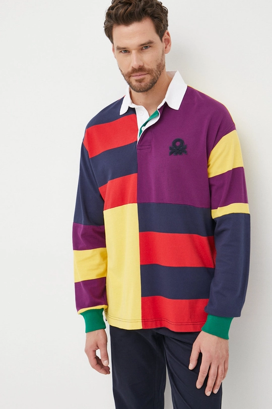 multicolor United Colors of Benetton longsleeve bawełniany