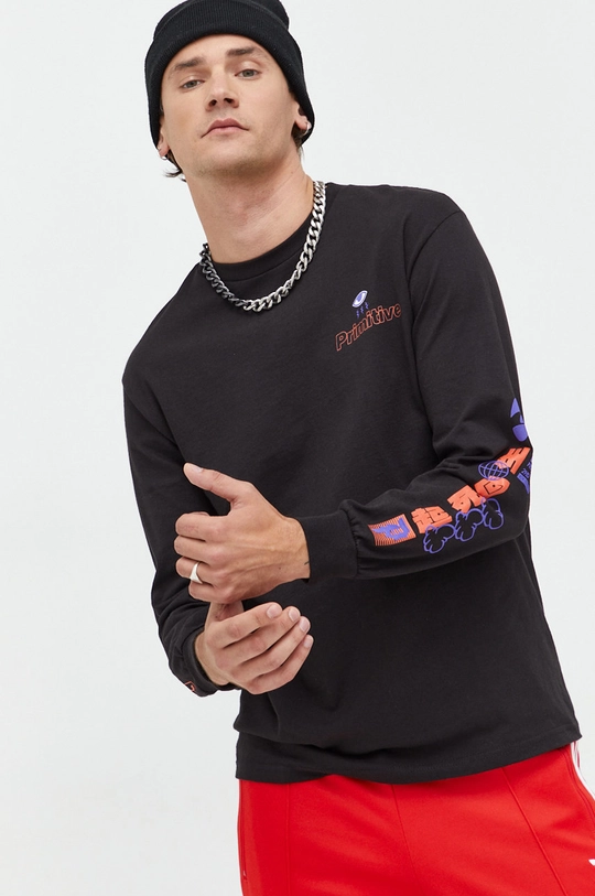 czarny Primitive longsleeve bawełniany Męski