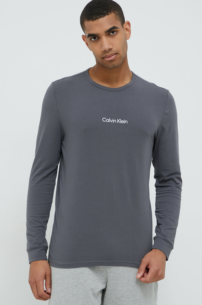 szürke Calvin Klein Underwear hosszú ujjú pizsama