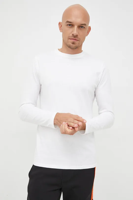 bílá Bavlněné tričko s dlouhým rukávem GAP Pánský