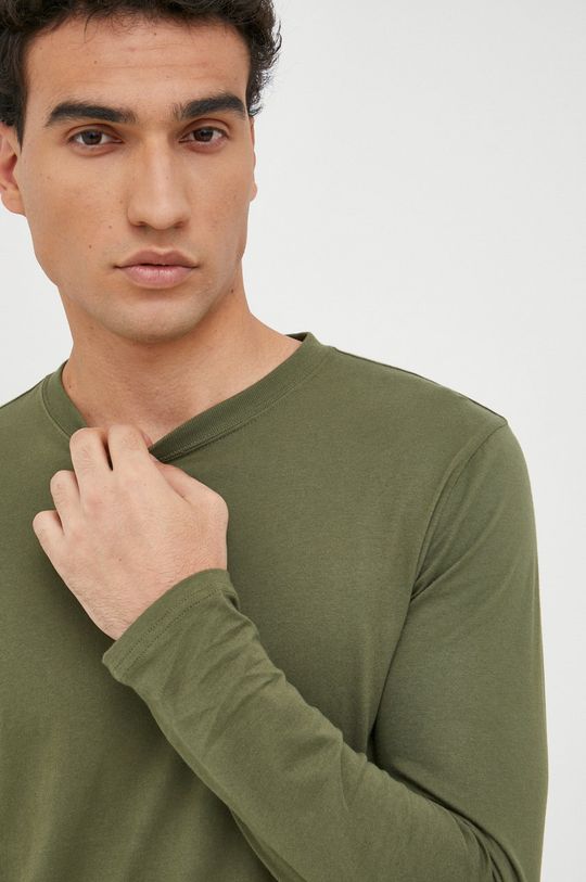 tlumená zelená Bavlněné tričko s dlouhým rukávem GAP
