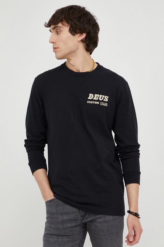 czarny Deus Ex Machina longsleeve bawełniany Męski