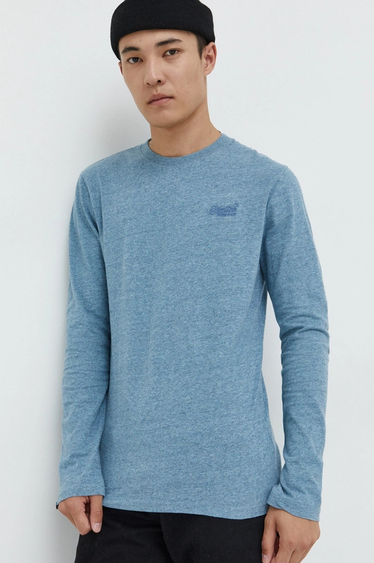 niebieski Superdry longsleeve bawełniany Męski