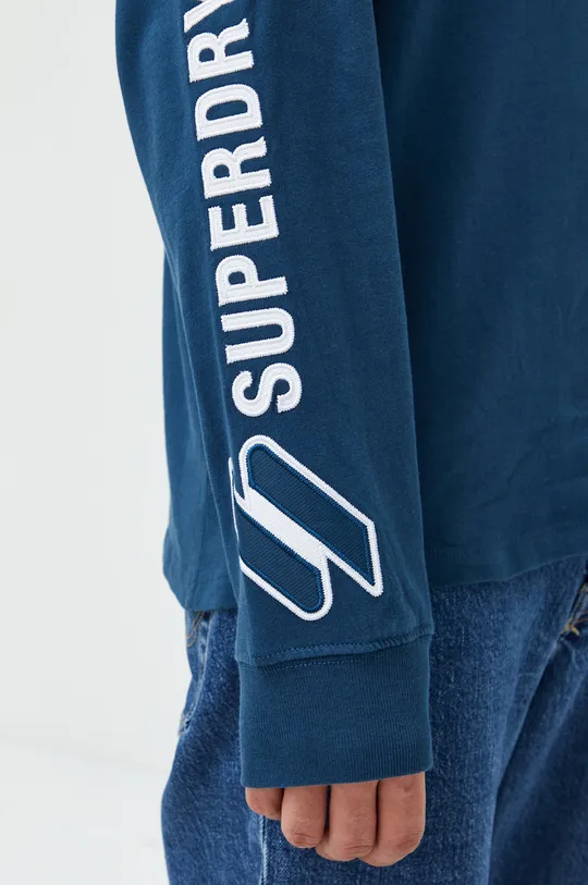 zelená Bavlnené tričko s dlhým rukávom Superdry