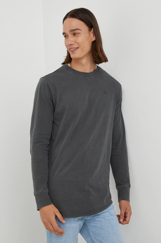 szary G-Star Raw longsleeve bawełniany