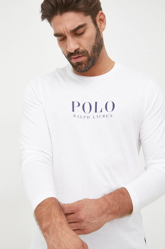 bijela Pamučna majica dugih rukava Polo Ralph Lauren Muški